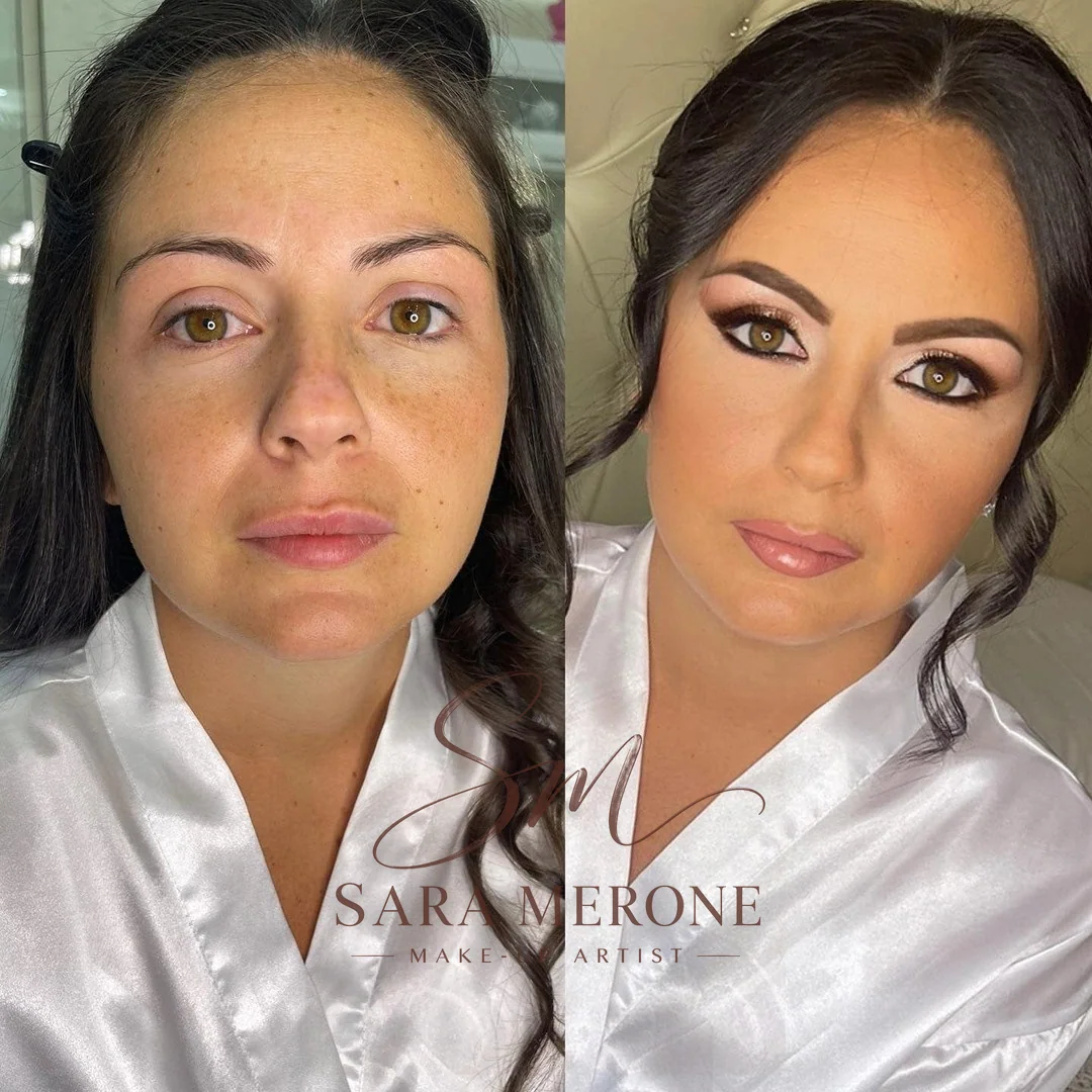 Prima e dopo trucco di Sara Merone make-up artist - look 23