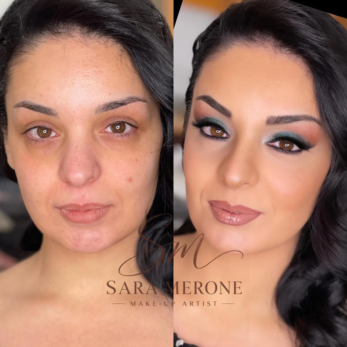 Prima e dopo trucco di Sara Merone make-up artist - look 27