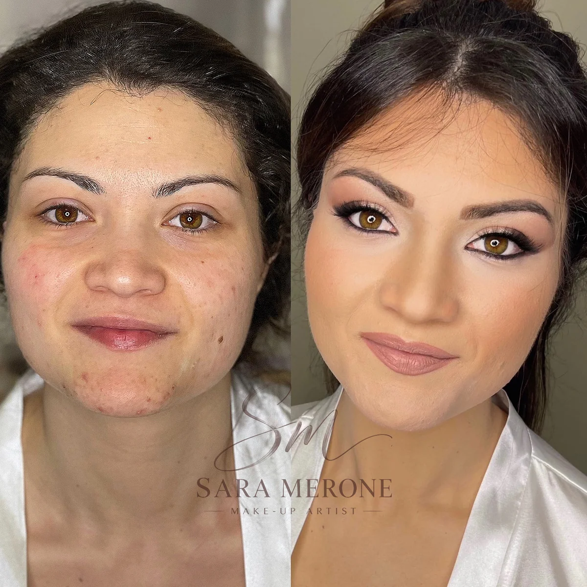 Prima e dopo trucco di Sara Merone make-up artist - look 29
