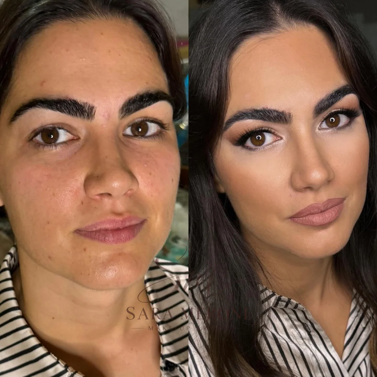 Prima e dopo trucco di Sara Merone make-up artist - look 30