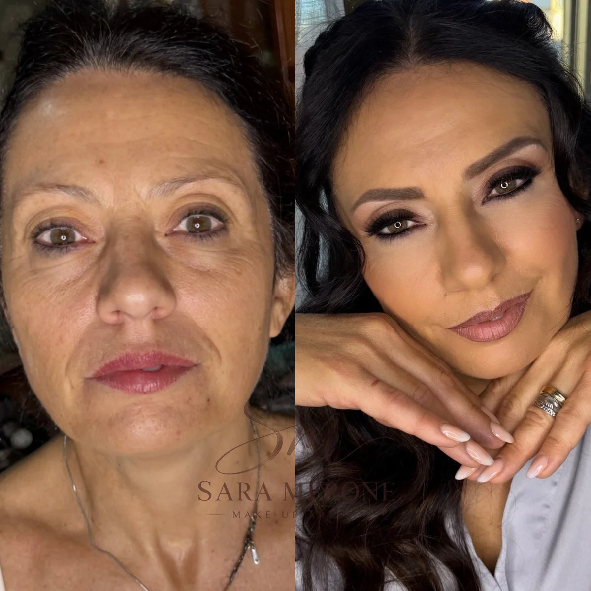 Prima e dopo trucco di Sara Merone make-up artist - look 32