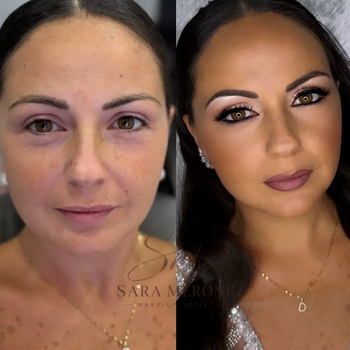 Prima e dopo trucco di Sara Merone make-up artist - look 33
