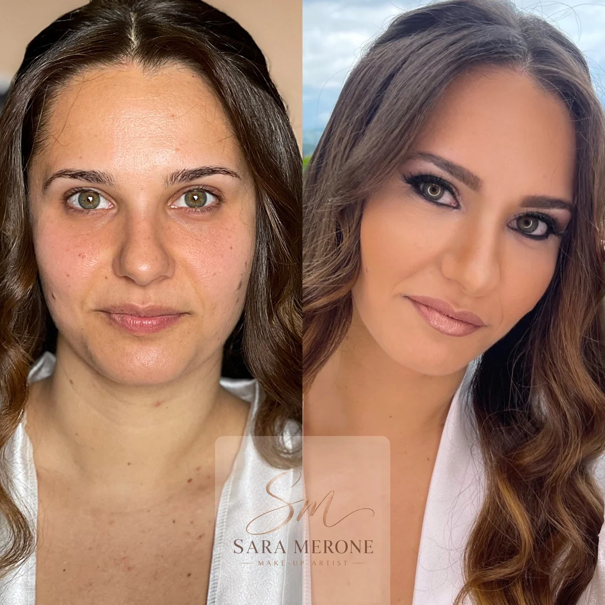 Prima e dopo trucco di Sara Merone make-up artist - look 49