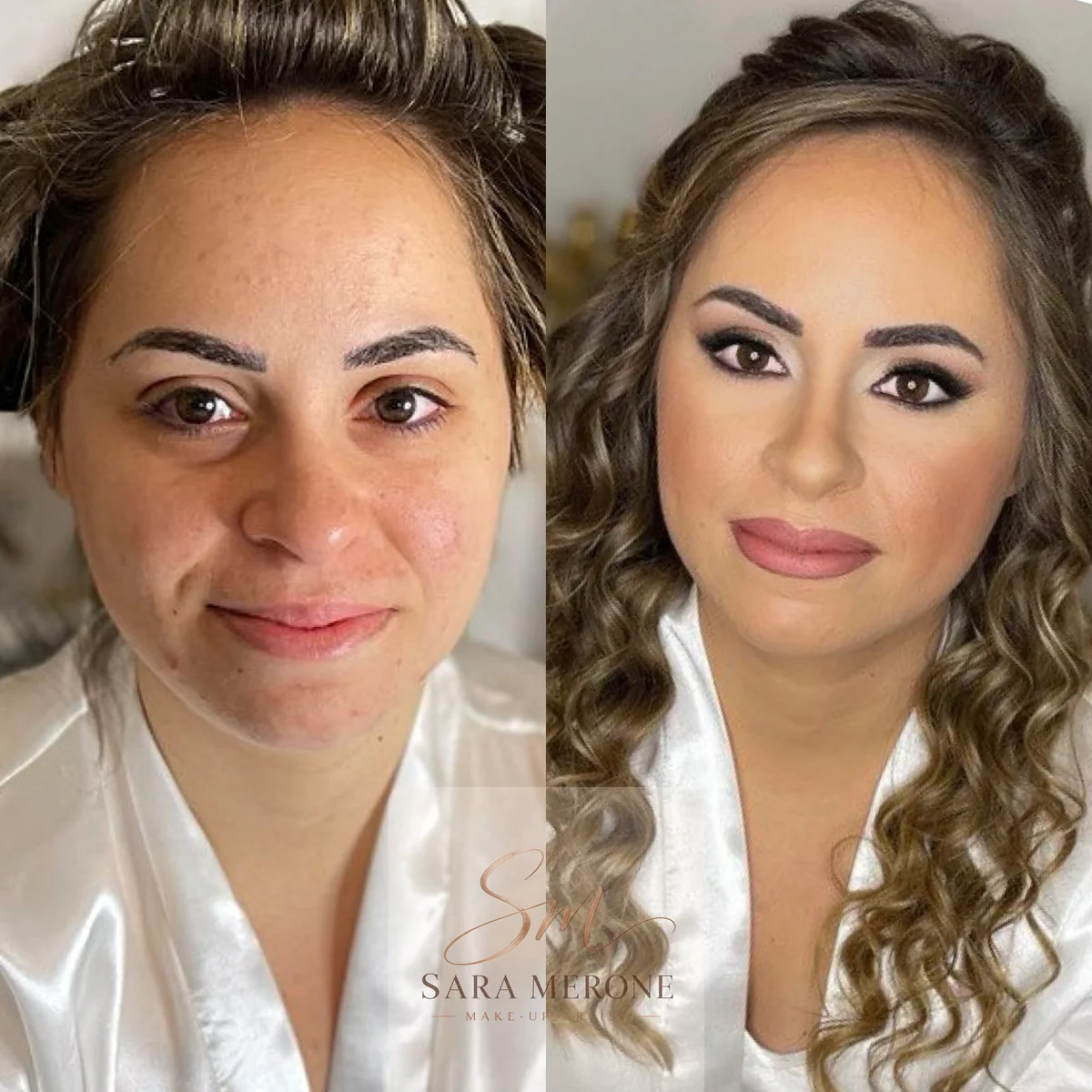 Prima e dopo trucco di Sara Merone make-up artist - look 53