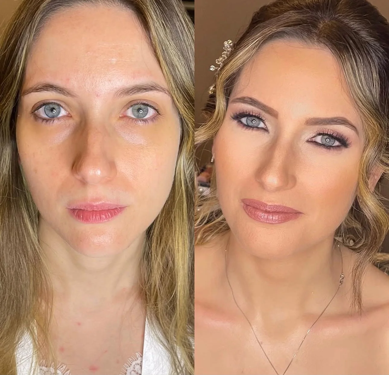 Confronto prima e dopo trucco personalizzato