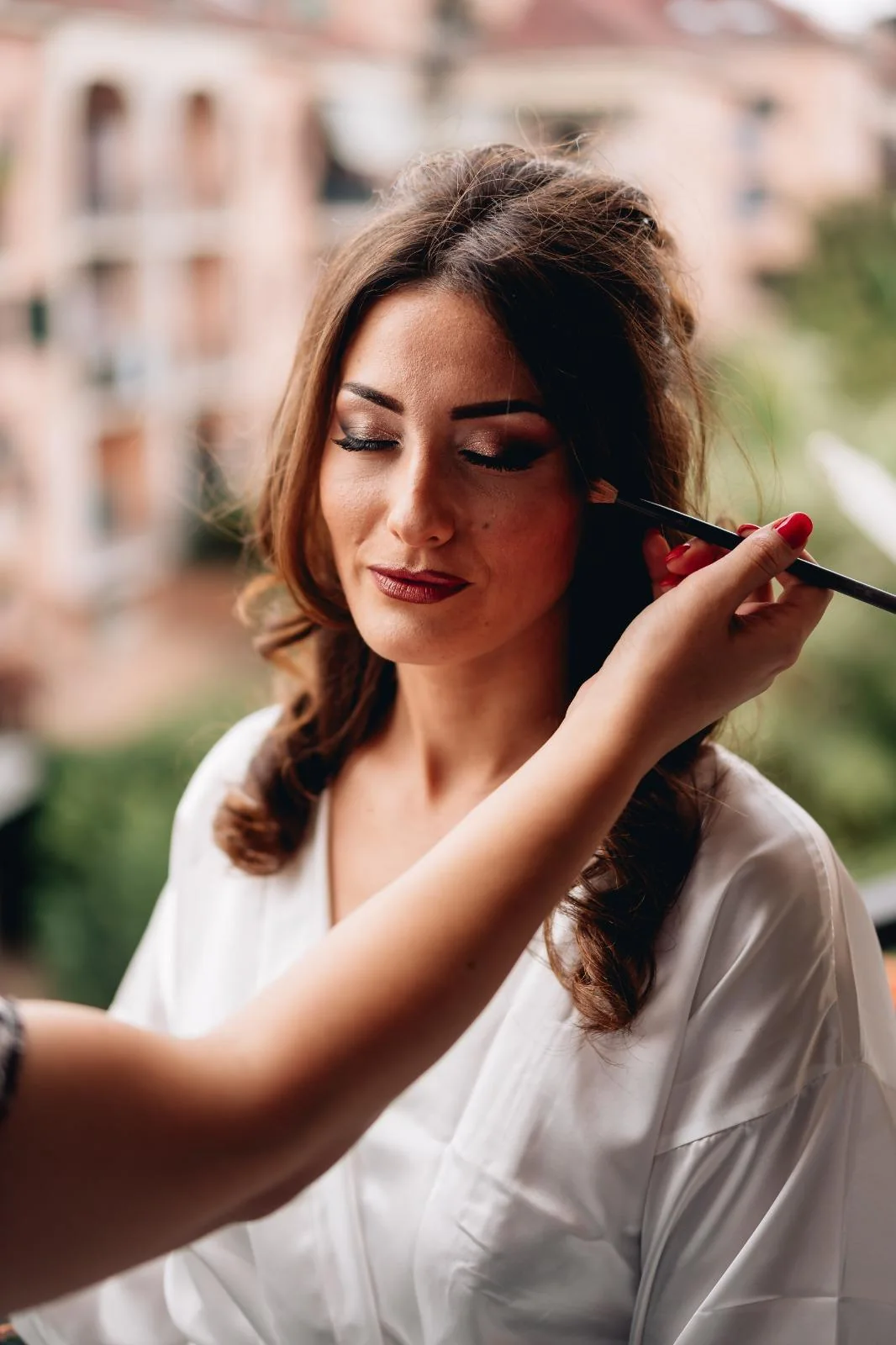 Make-up realizzato nel backstage di un servizio fotografico